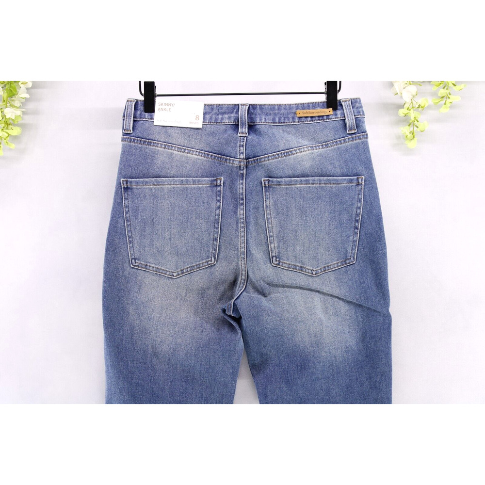 Soft Surroundings The Ultimate High Rise Skinny Ankle Jeans Sliver Lake 8 NEW - Picture 4 of 10